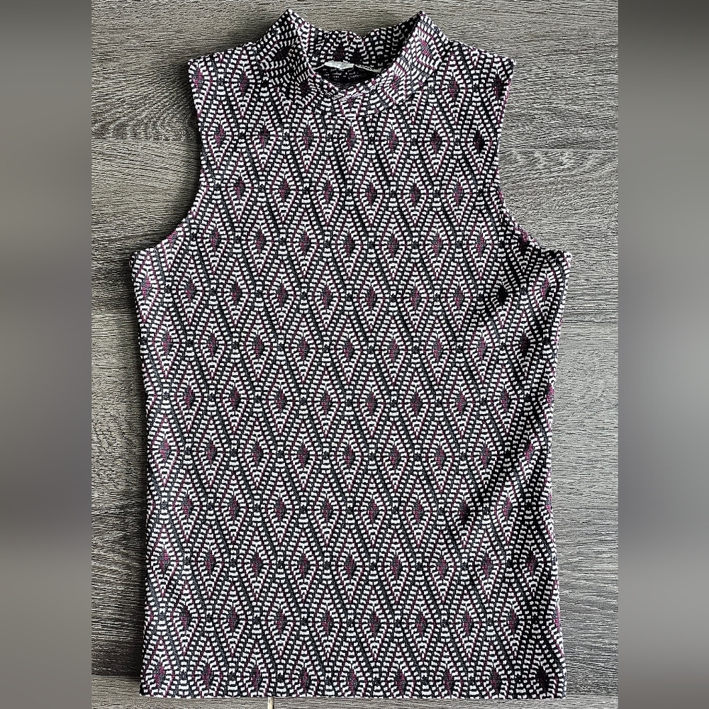 Necessary Objects Black and Pink Geometric Tank Top
